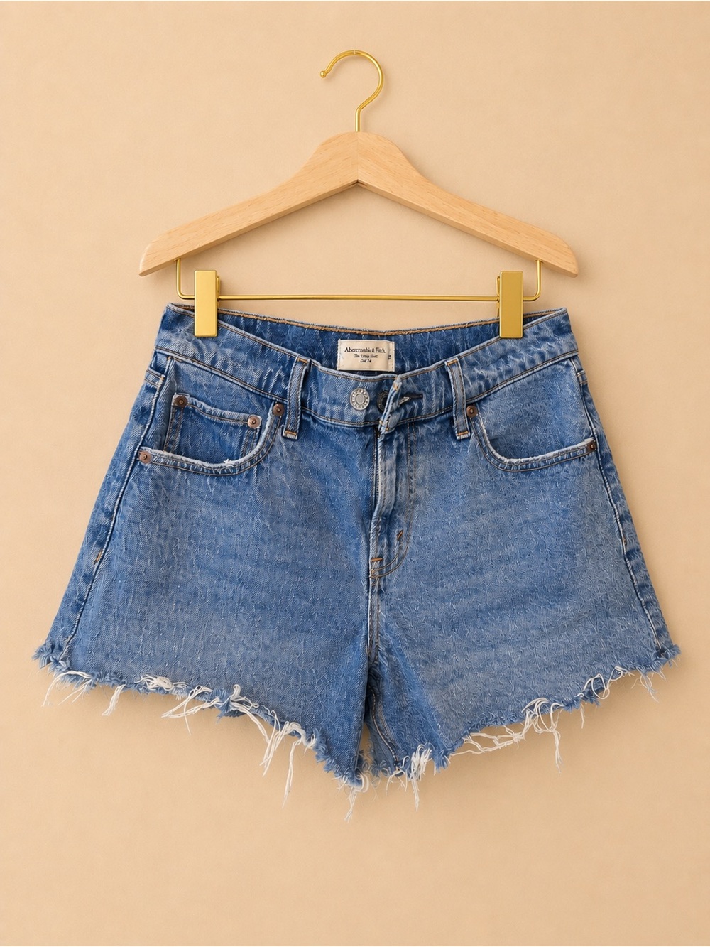Abercrombie & Fitch Distressed Blue Denim Cutoff Shorts